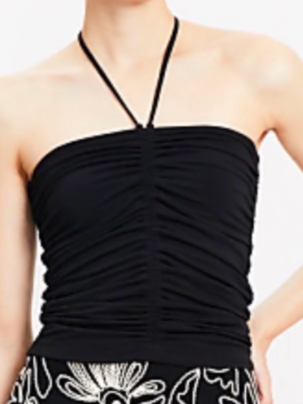 LOFT Ruched Halter Top Black XL